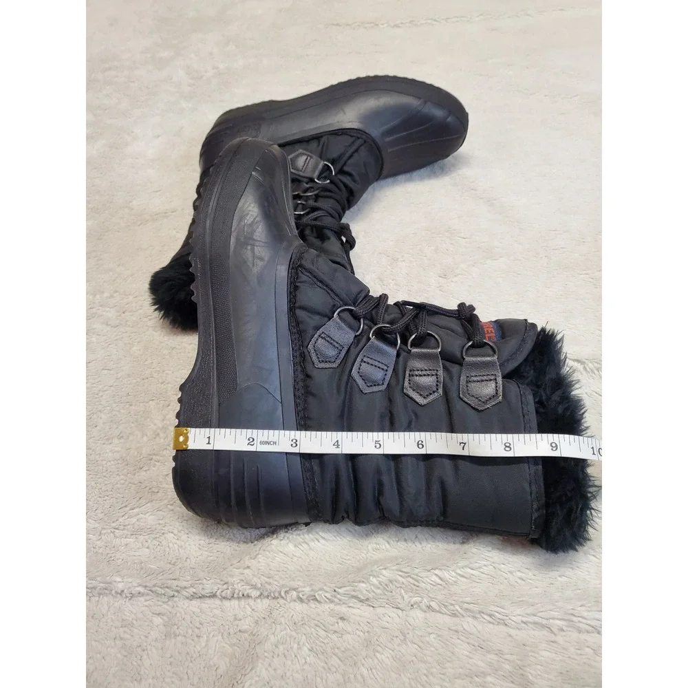 Sorel Black Puffer Fuzzy Snow Winter Boots Women 8 Casual Cozy Gorpcore Outdoor